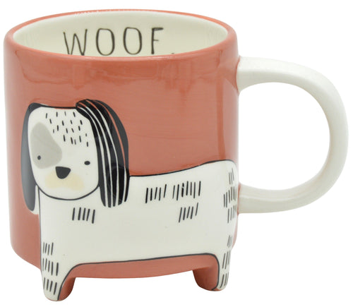 Dog Mug with Legs Terracotta