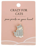 Cat Memmento Pin Grey