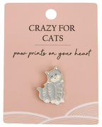 Cat Memmento Pin Grey