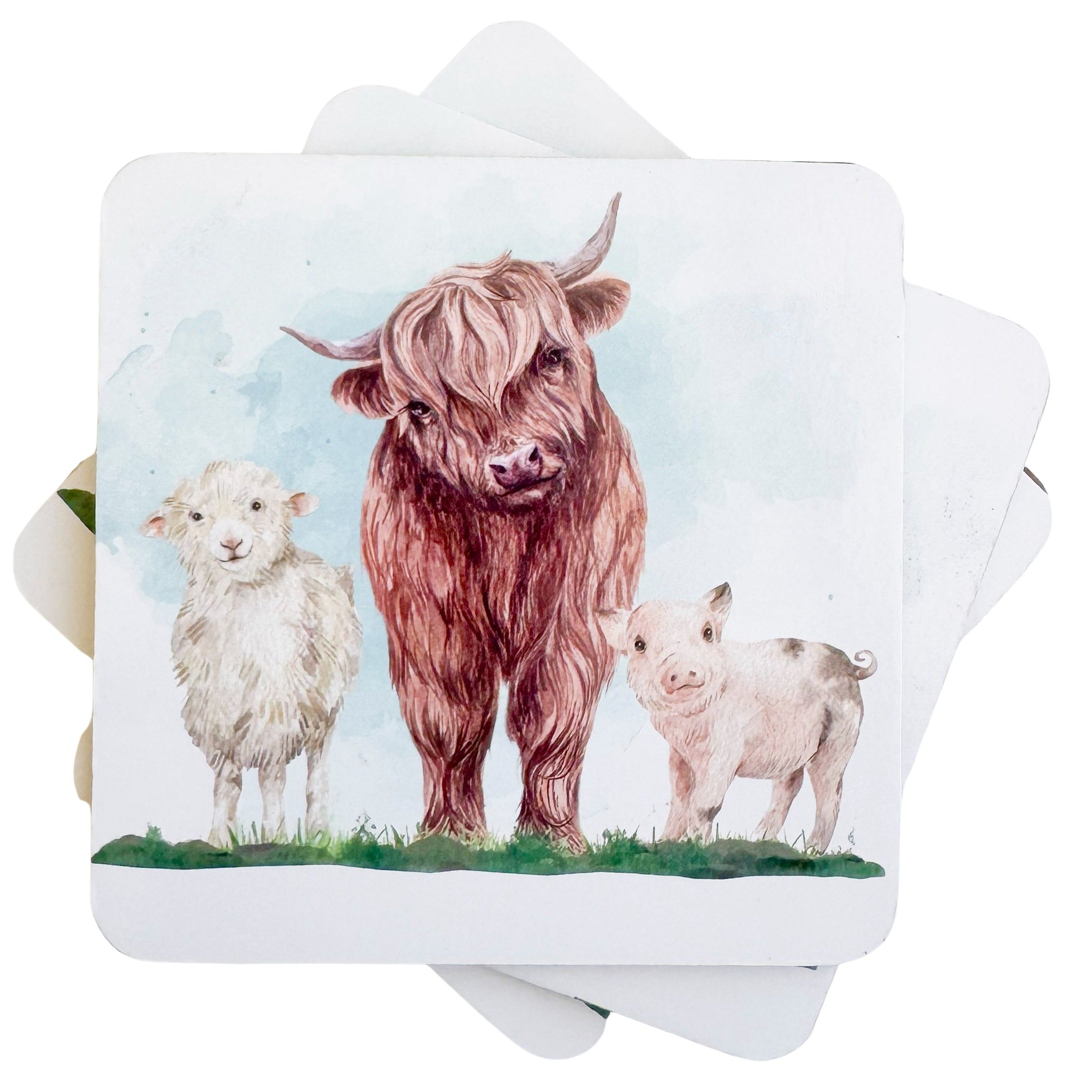 Highland & Friends Coasters Set of 4