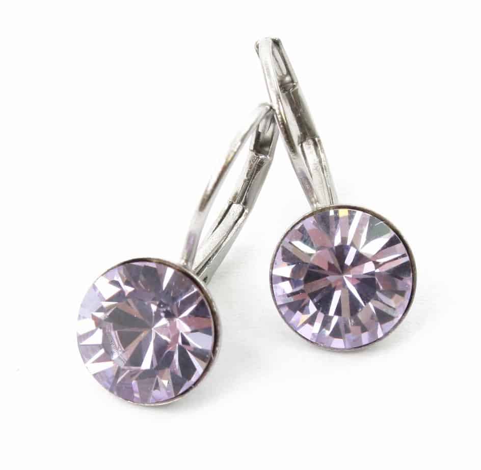Isa Dambeck 9mm Swarovski Stone Silver Earrings Assorted Colours Earrings
