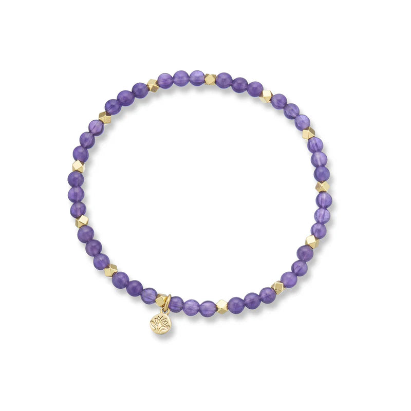 Amethyst Aura of Gold Gem Bracelet