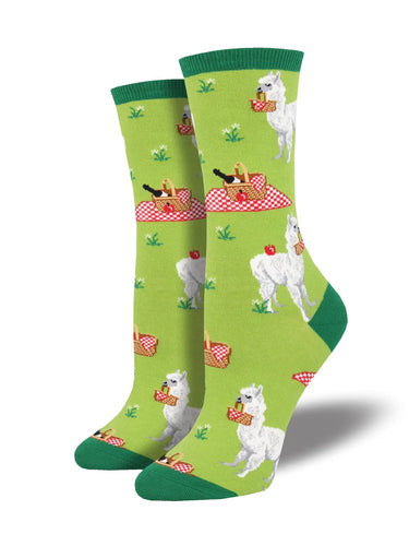 W Alpaca Lunch Green Sock