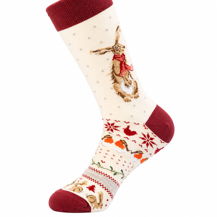 Wrendale Mens Hare Xmas Sock