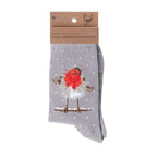 Wrendale Robin Grey Xmas Sock