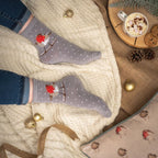 Wrendale Robin Grey Xmas Sock