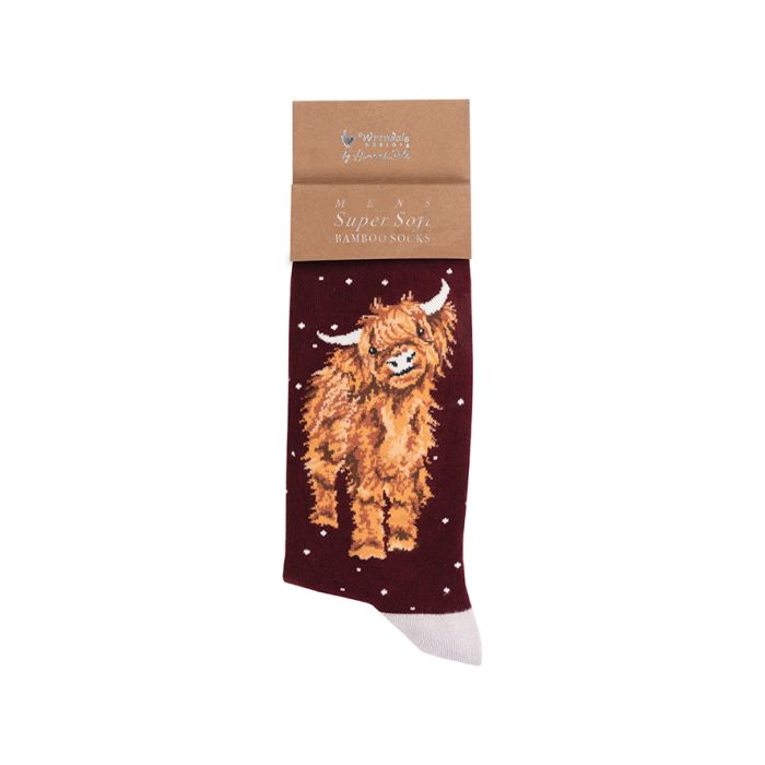 Wrendale Mens Highland Cow Xmas Sock