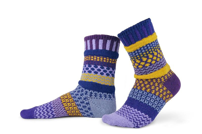Purple Rain Adult Crew Solmate Socks