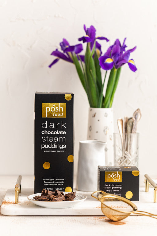 4 Pack Dark Chocolate Steam Puddings