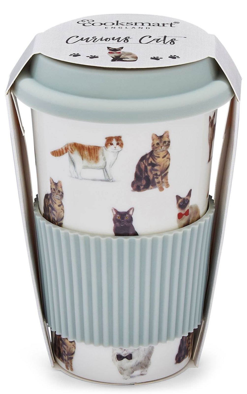 Curious Cats Ceramic Travel Mug