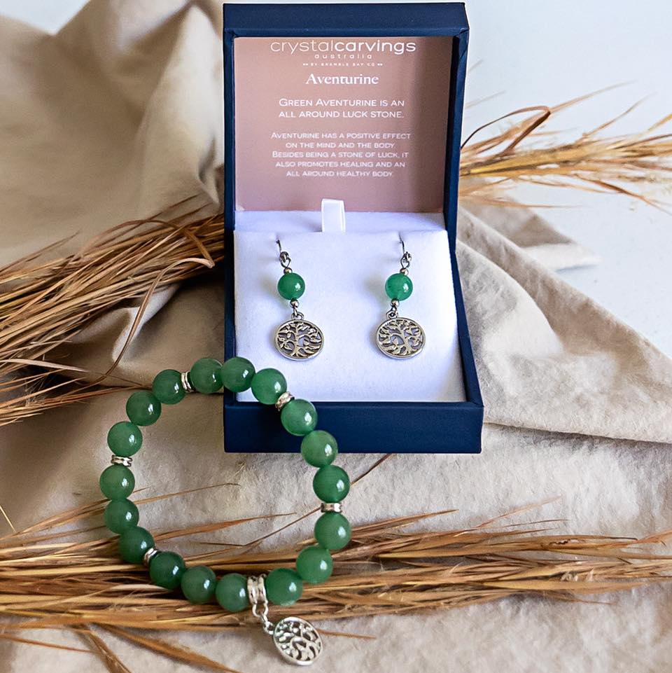 Tree of Life Earring Green Aventurine