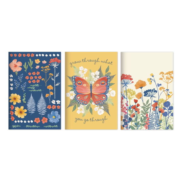 Blue Botanicals Recycled Journals Set of 3