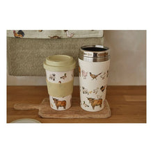 Load image into Gallery viewer, Butter Cup Bamboo Travel Mug with Silicone Band