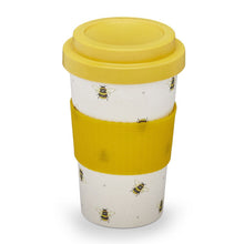 Load image into Gallery viewer, Bumble Bee Bamboo Travel Mug with Silicone Band