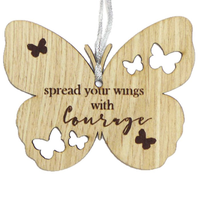 Courage Butterfly Kisses Hanging Ornament