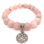 Tree of Life Charm Bracelet Rose Quartz