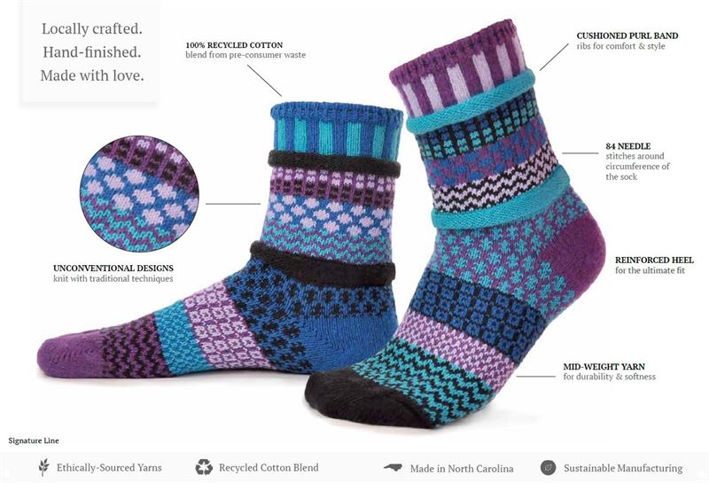 Raspberry Adult Crew Solmate Socks