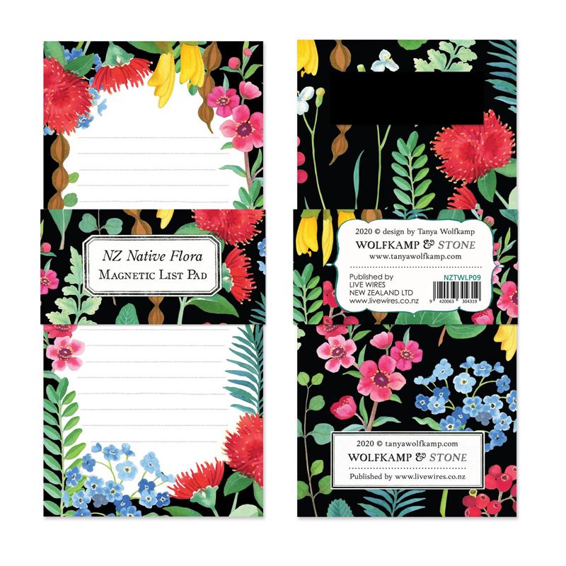 NZ Flower Boarder Magnetic List Pad