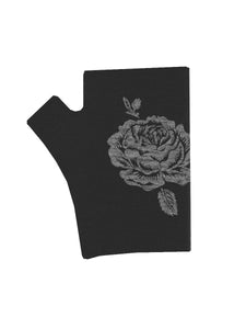 Hobo Black Vintage Rose Merino Fingerless Gloves