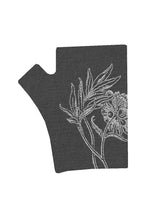 Load image into Gallery viewer, Charcoal Peony Merino Fingerless Gloves