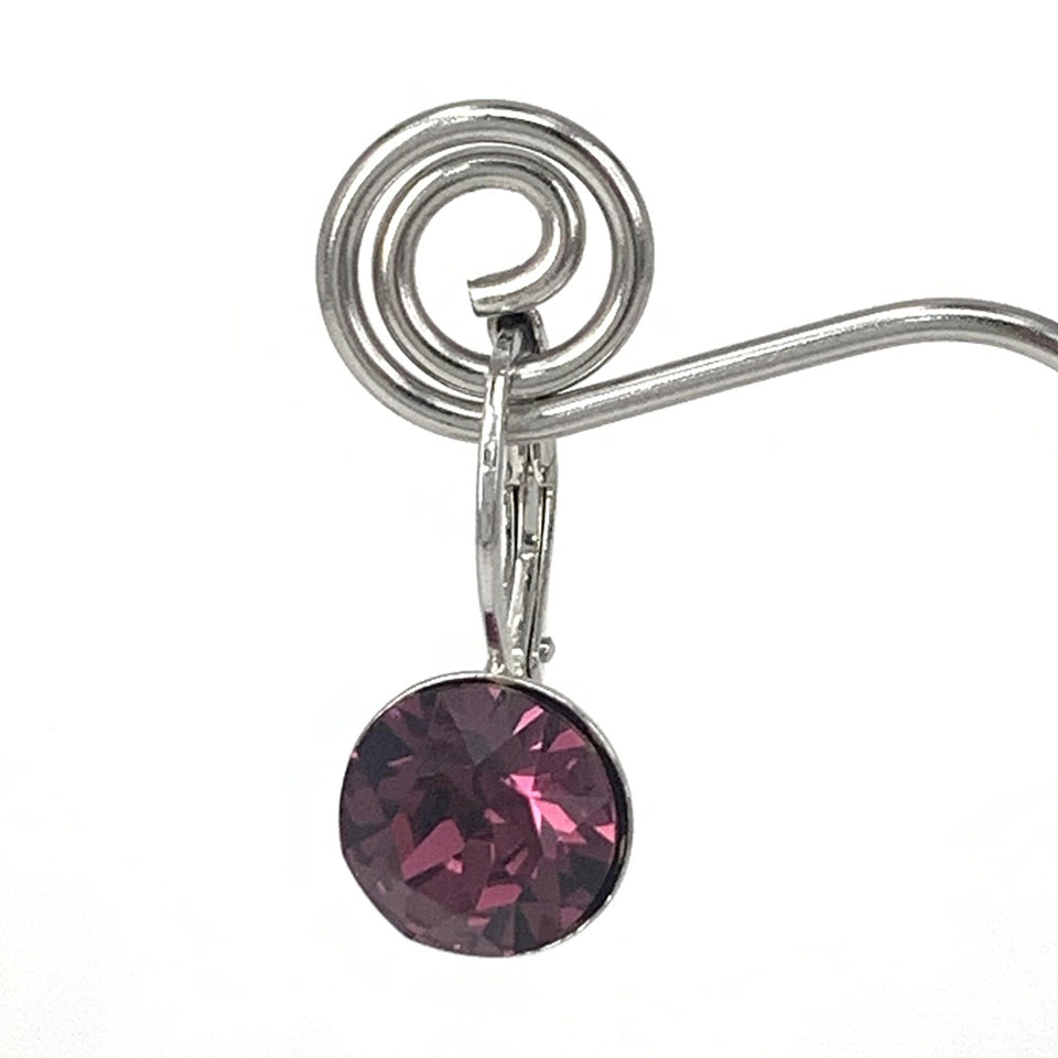 Isa Dambeck 9mm Swarovski Stone Silver Earrings Assorted Colours Earrings