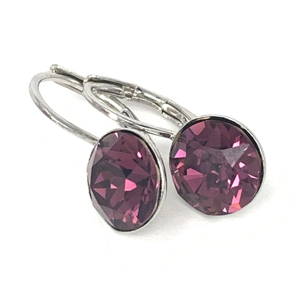 Isa Dambeck 9mm Swarovski Stone Silver Earrings Assorted Colours Earrings