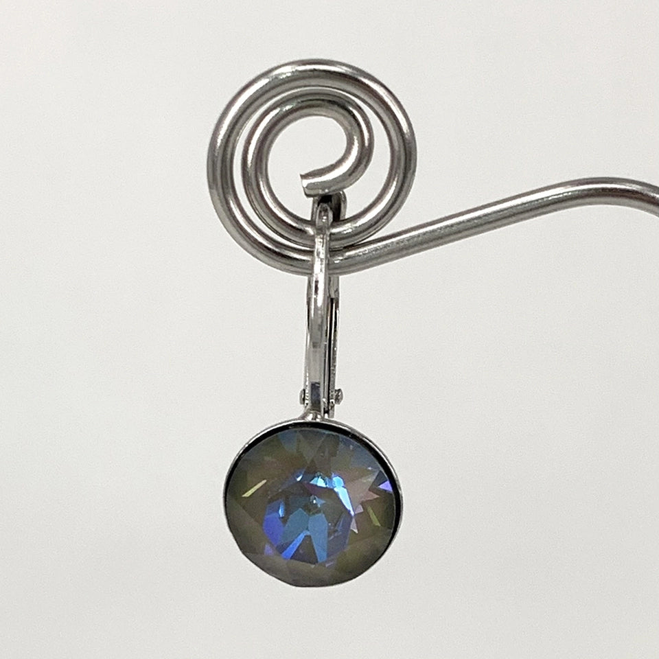 Isa Dambeck 9mm Swarovski Stone Silver Earrings Assorted Colours Earrings