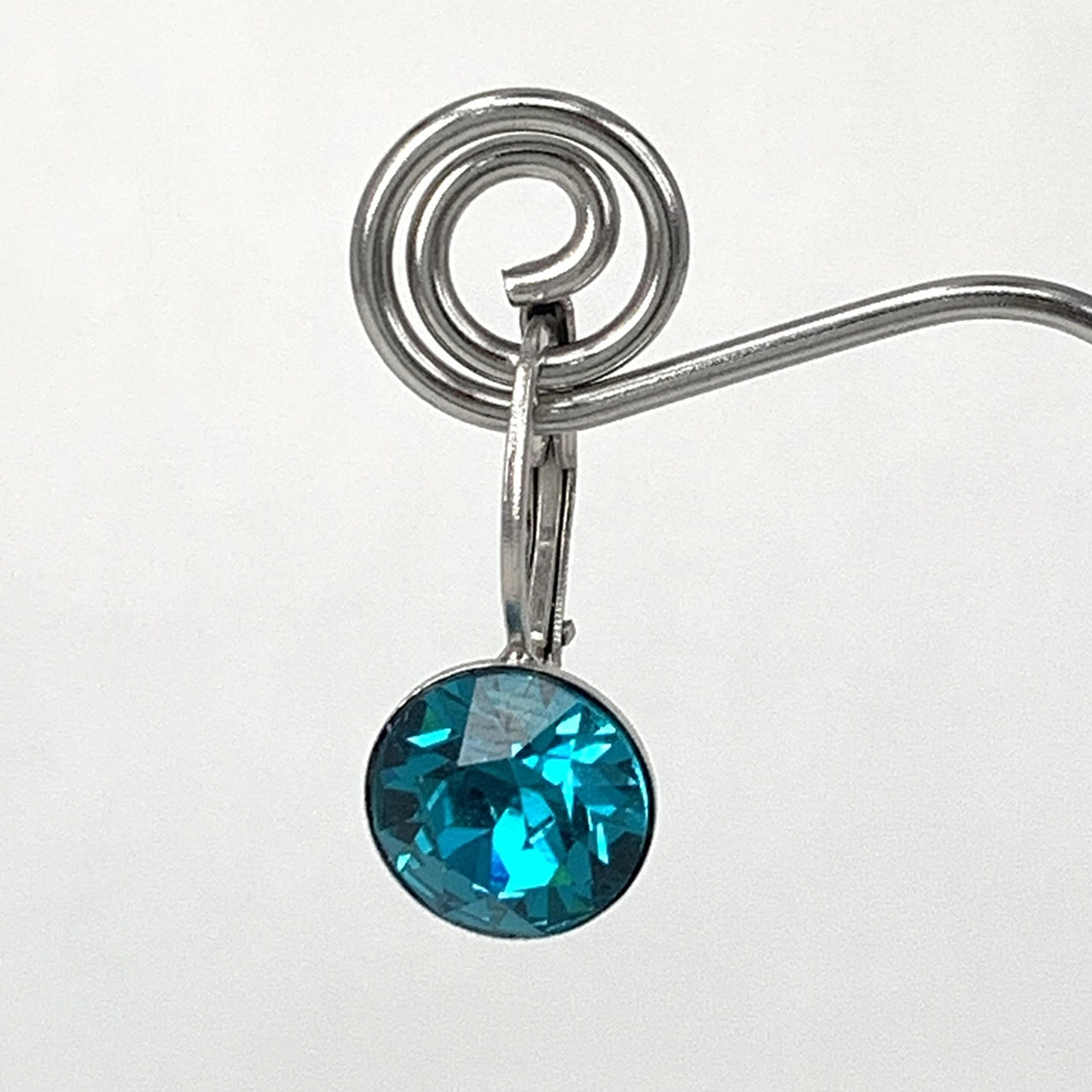 Isa Dambeck 9mm Swarovski Stone Silver Earrings Assorted Colours Earrings