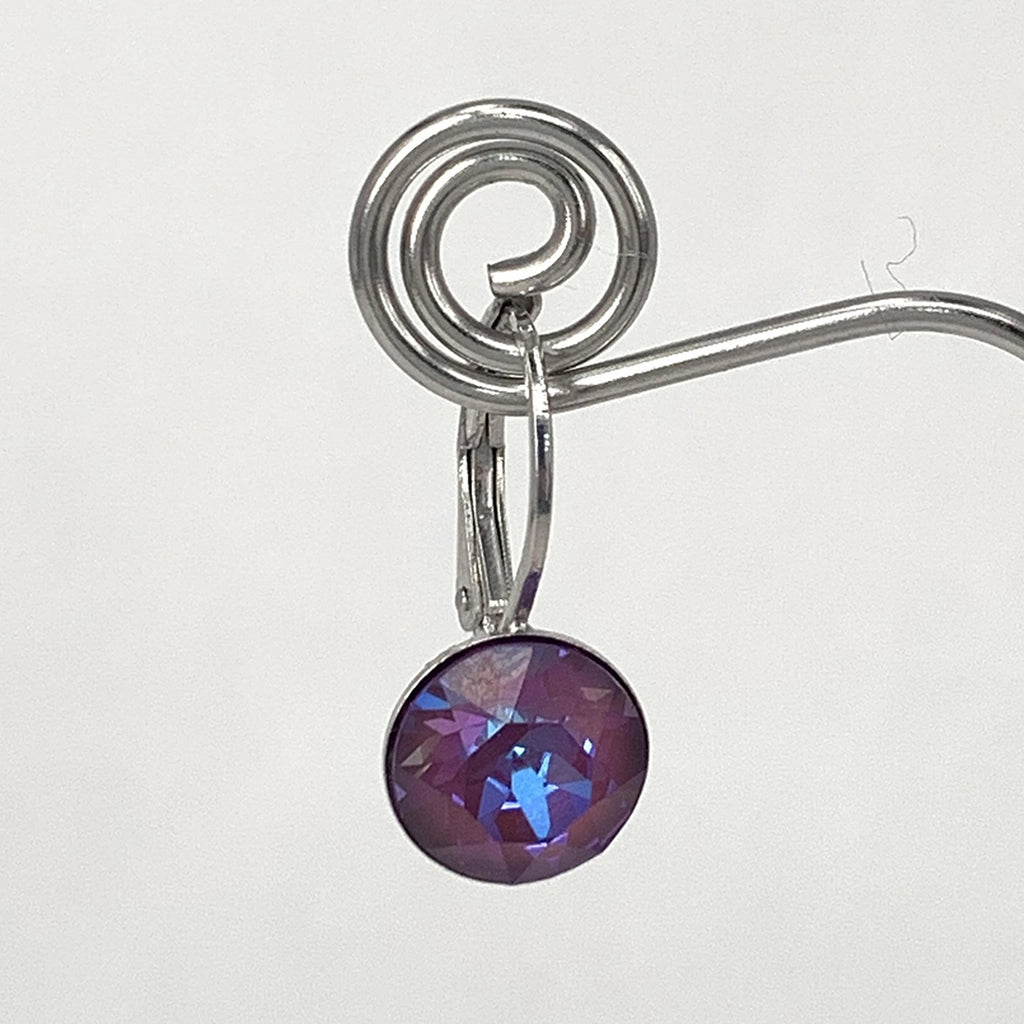 Isa Dambeck 9mm Swarovski Stone Silver Earrings Assorted Colours Earrings