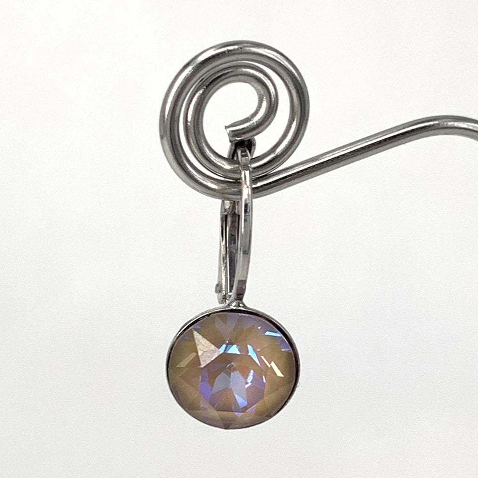 Isa Dambeck 9mm Swarovski Stone Silver Earrings Assorted Colours Earrings