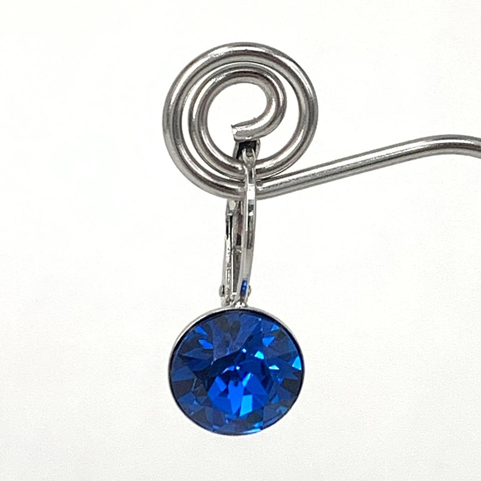 Isa Dambeck 9mm Swarovski Stone Silver Earrings Assorted Colours Earrings