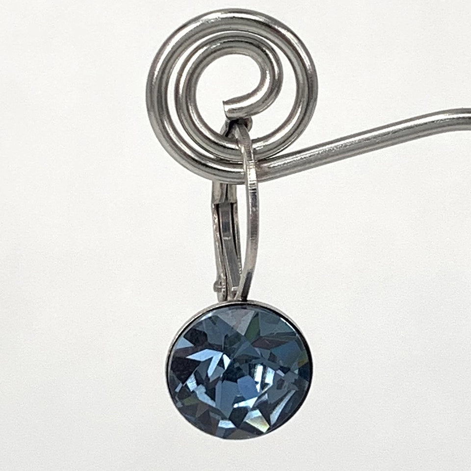 Isa Dambeck 9mm Swarovski Stone Silver Earrings Assorted Colours Earrings