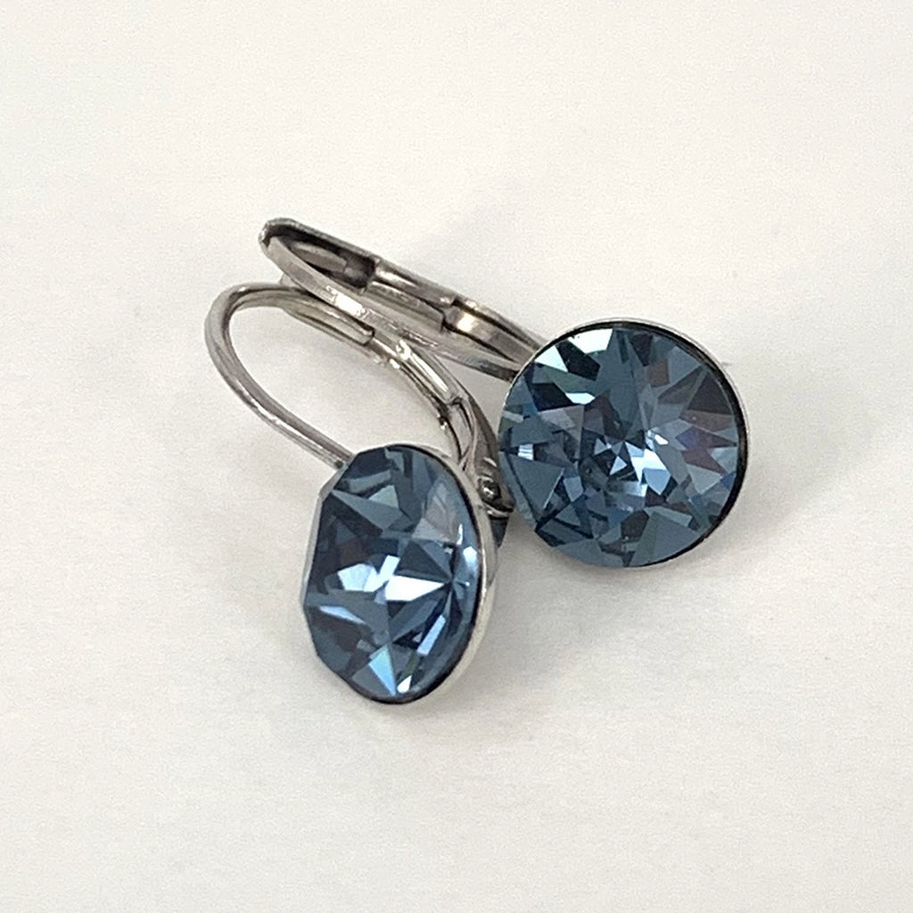 Isa Dambeck 9mm Swarovski Stone Silver Earrings Assorted Colours Earrings