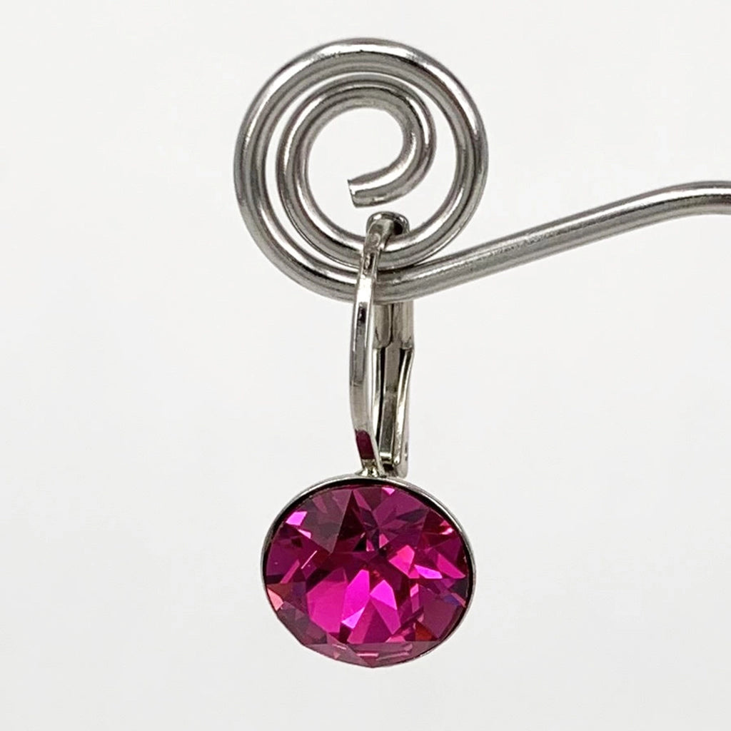 Isa Dambeck 9mm Swarovski Stone Silver Earrings Assorted Colours Earrings