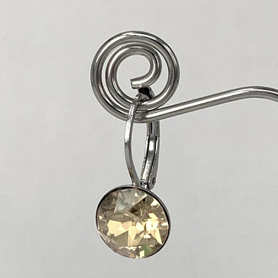 Isa Dambeck 9mm Swarovski Stone Silver Earrings Assorted Colours Earrings