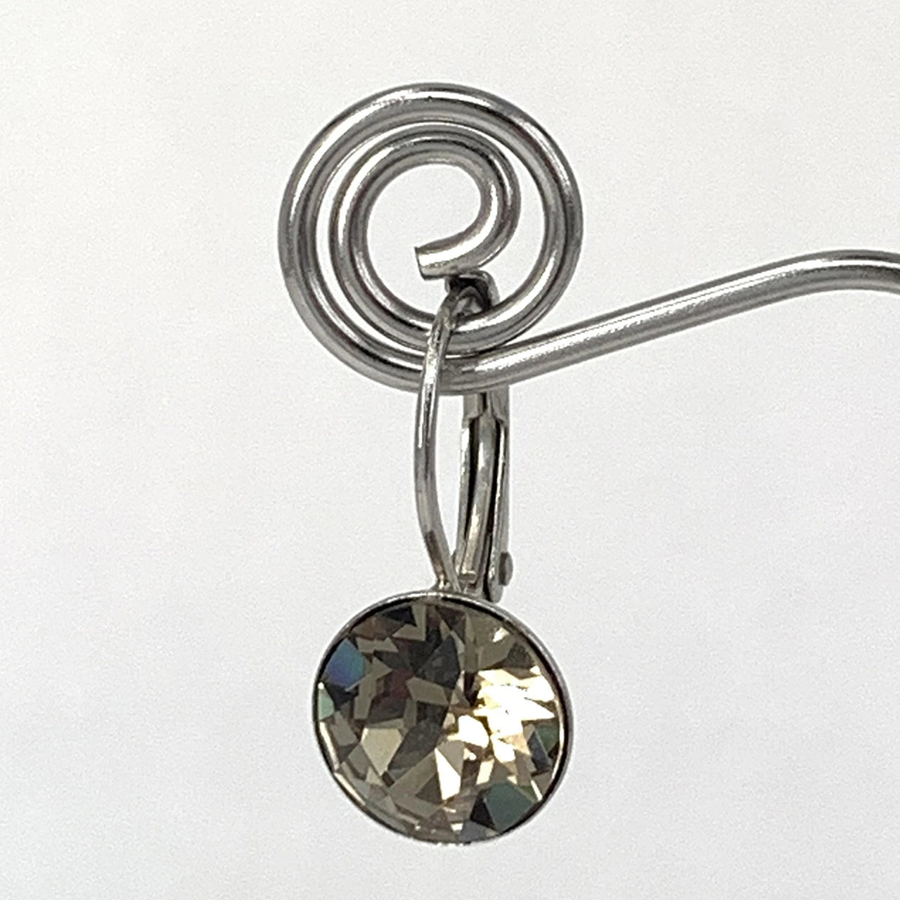 Isa Dambeck 9mm Swarovski Stone Silver Earrings Assorted Colours Earrings