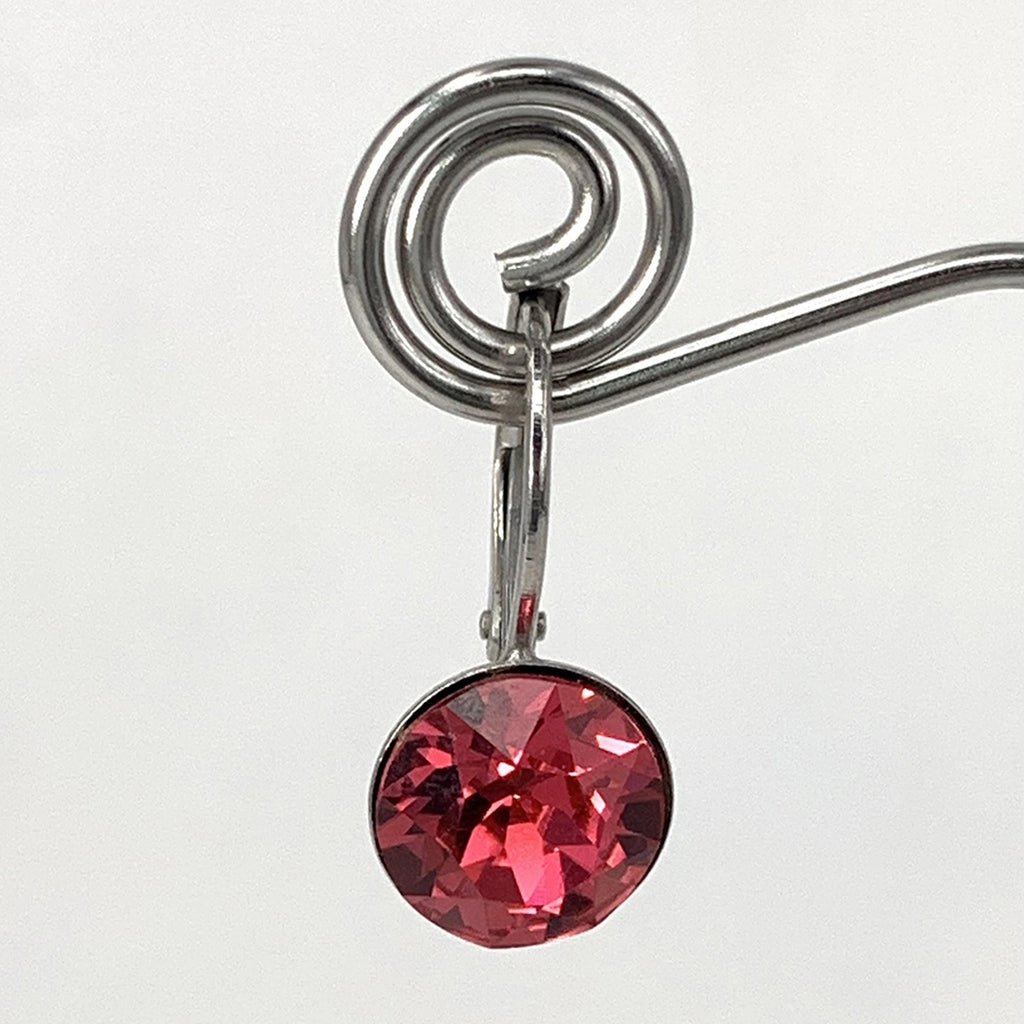 Isa Dambeck 9mm Swarovski Stone Silver Earrings Assorted Colours Earrings