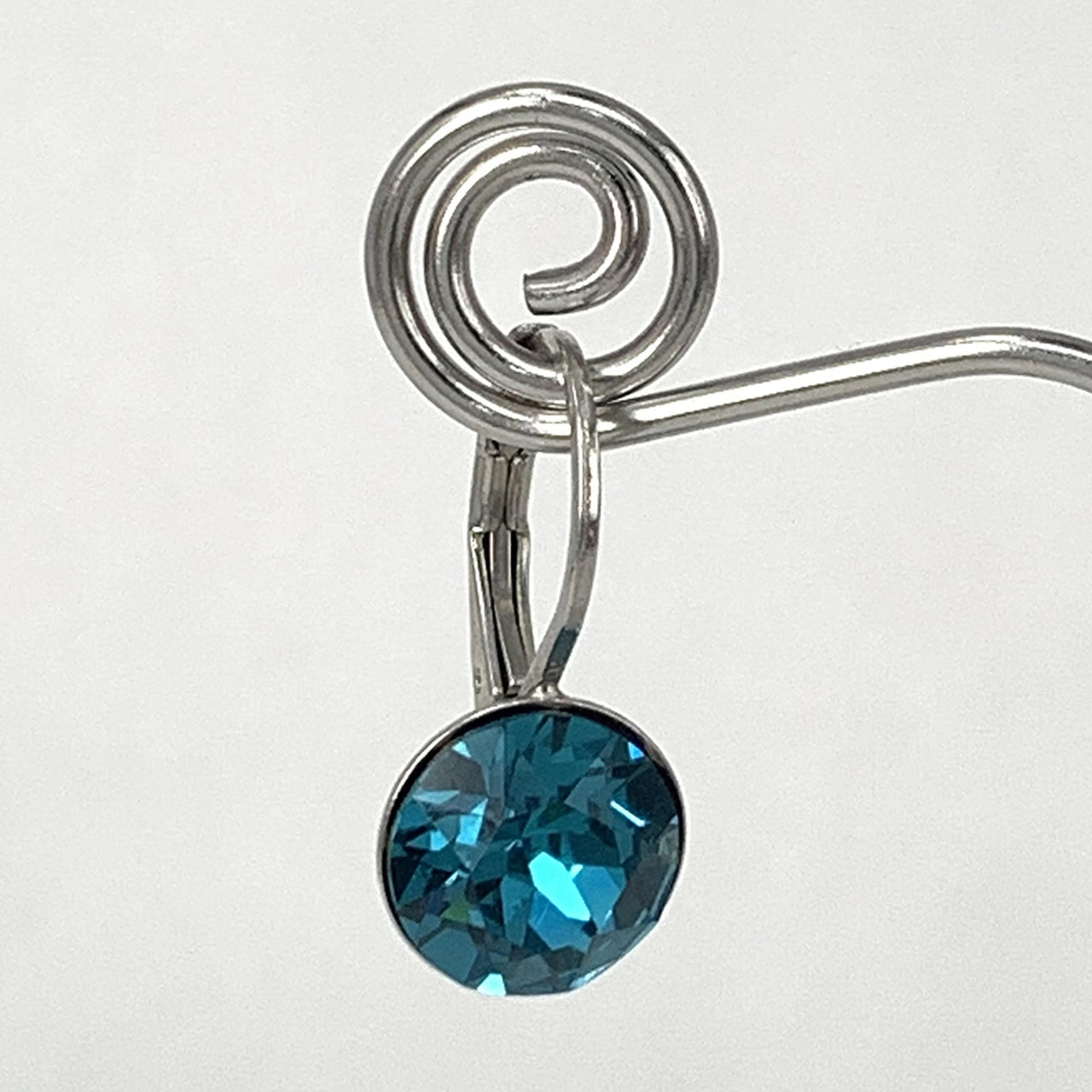 Isa Dambeck 9mm Swarovski Stone Silver Earrings Assorted Colours Earrings