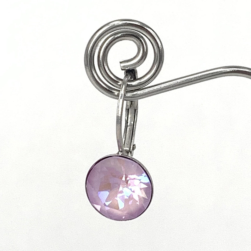 Isa Dambeck 9mm Swarovski Stone Silver Earrings Assorted Colours Earrings