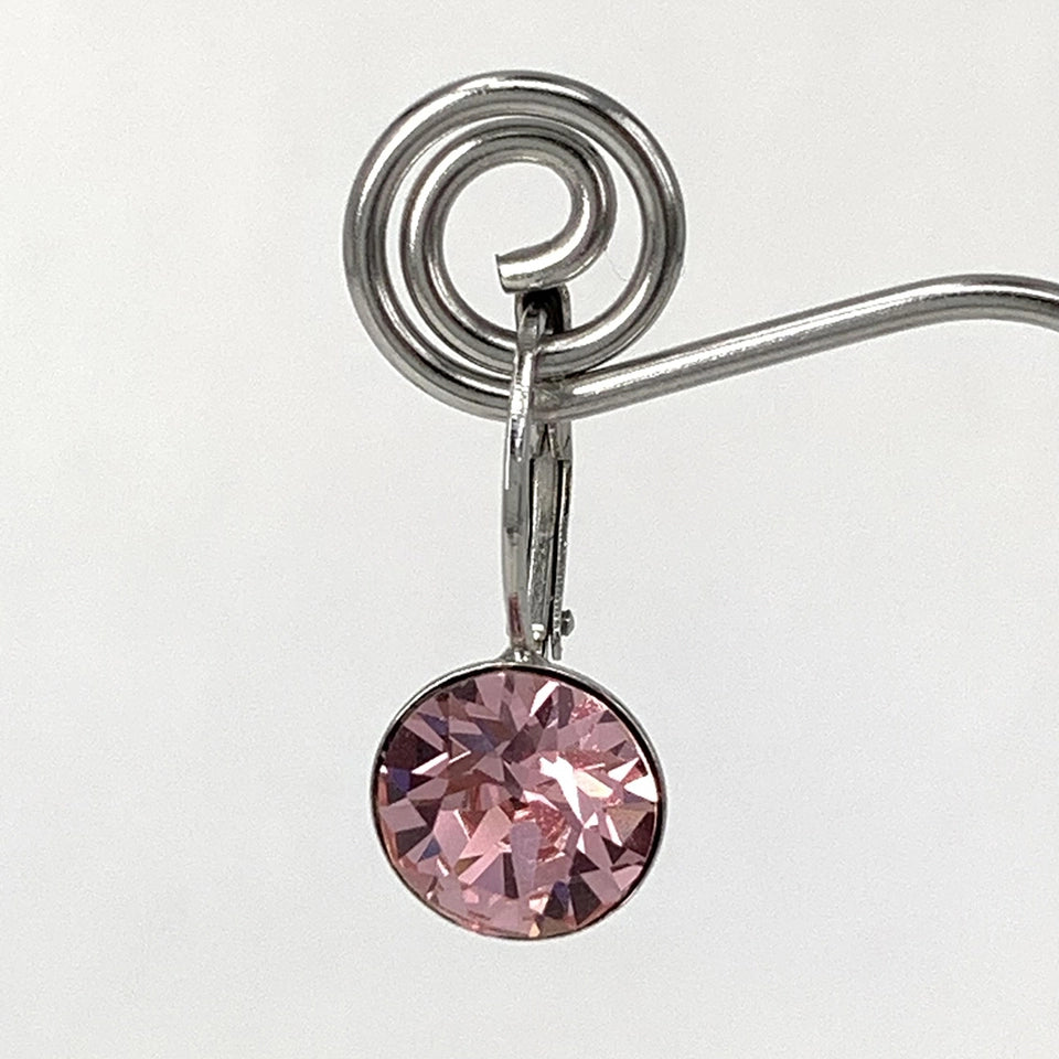 Isa Dambeck 9mm Swarovski Stone Silver Earrings Assorted Colours Earrings