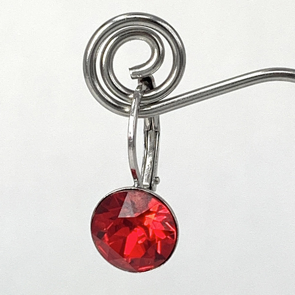 Isa Dambeck 9mm Swarovski Stone Silver Earrings Assorted Colours Earrings