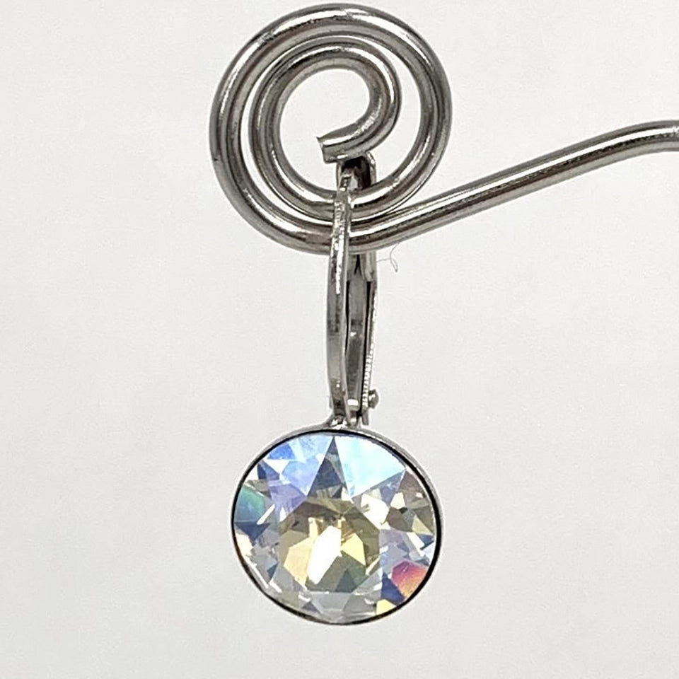 Isa Dambeck 9mm Swarovski Stone Silver Earrings Assorted Colours Earrings