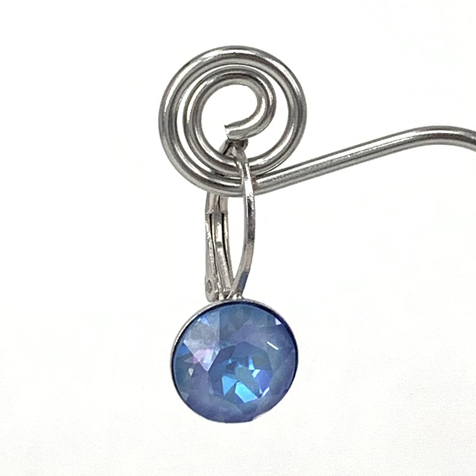 Isa Dambeck 9mm Swarovski Stone Silver Earrings Assorted Colours Earrings