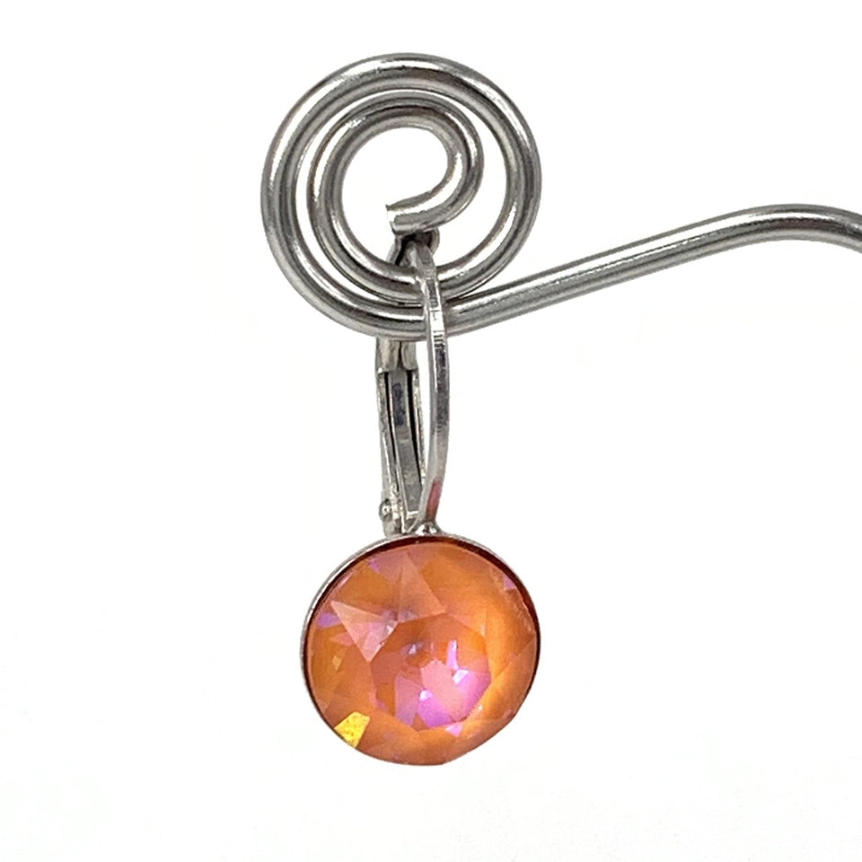 Isa Dambeck 9mm Swarovski Stone Silver Earrings Assorted Colours Earrings