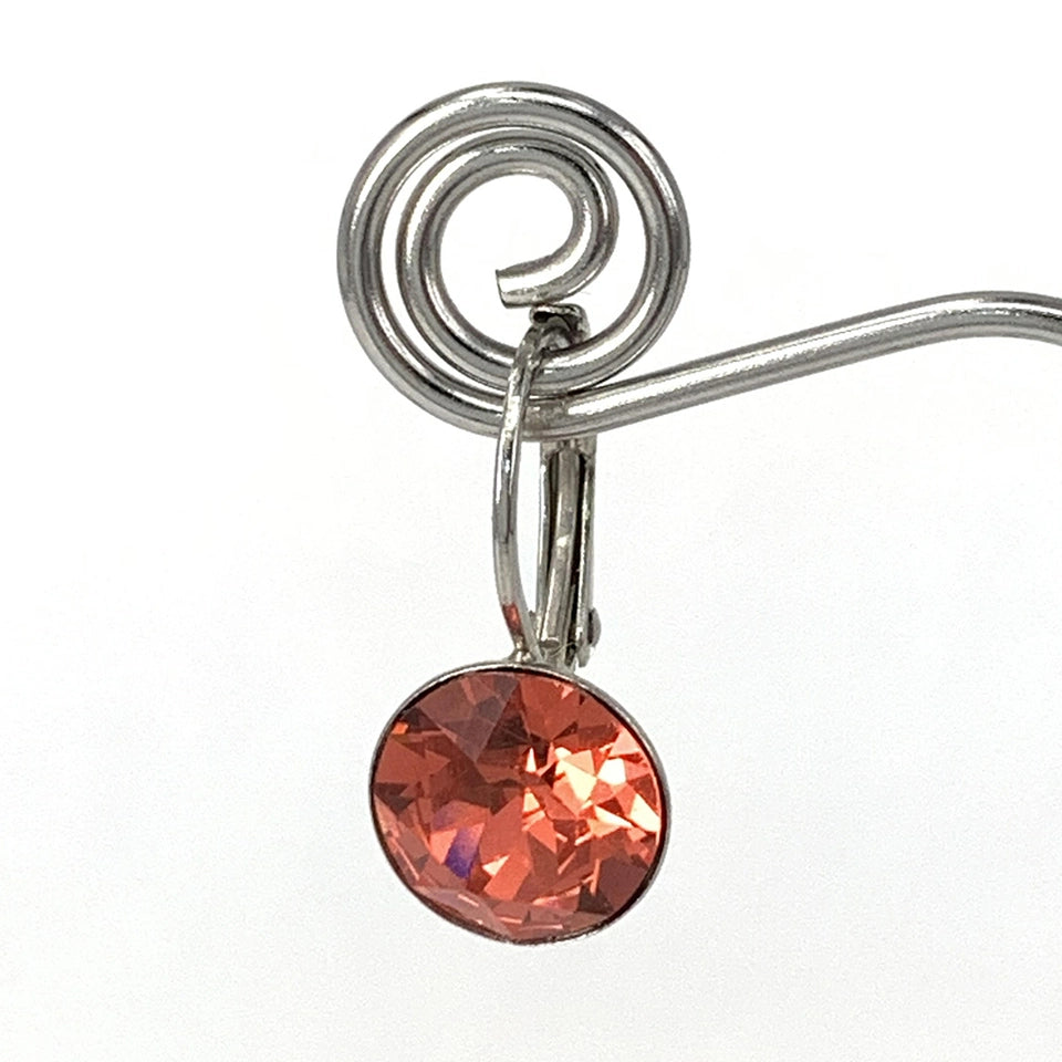 Isa Dambeck 9mm Swarovski Stone Silver Earrings Assorted Colours Earrings