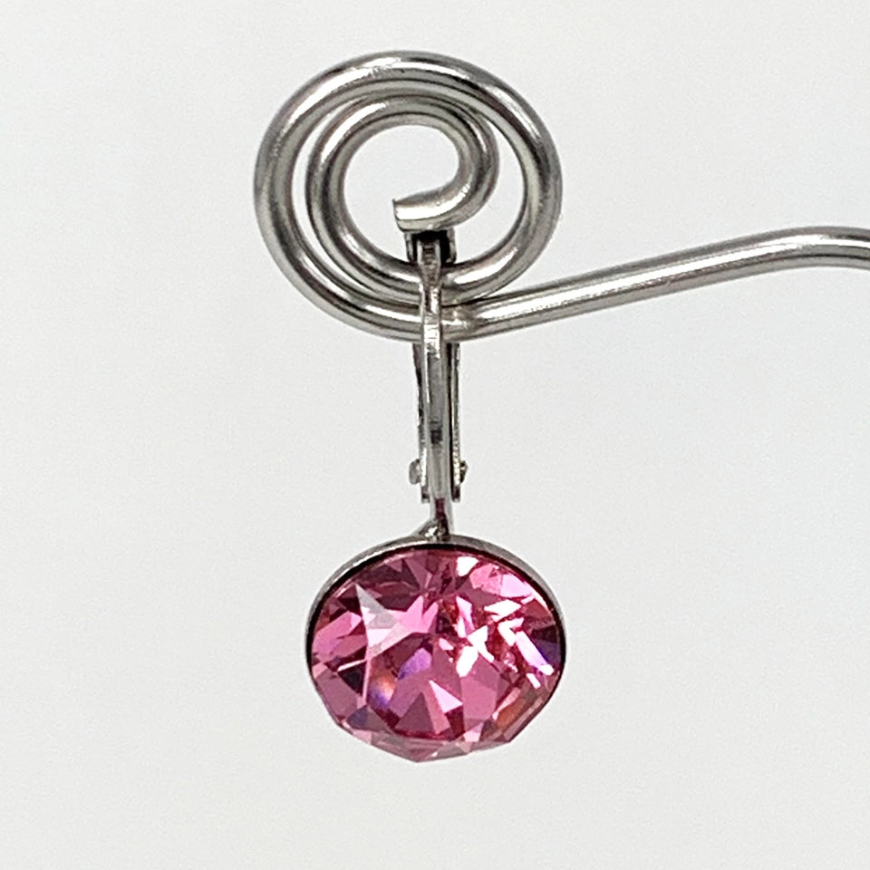 Isa Dambeck 9mm Swarovski Stone Silver Earrings Assorted Colours Earrings