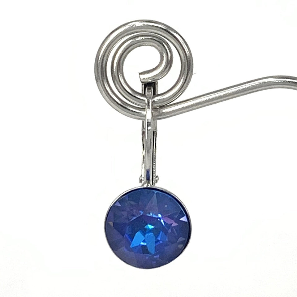 Isa Dambeck 9mm Swarovski Stone Silver Earrings Assorted Colours Earrings