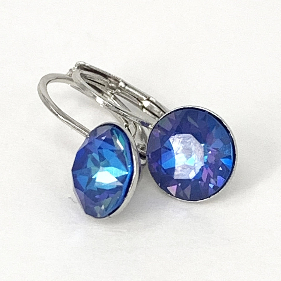 Isa Dambeck 9mm Swarovski Stone Silver Earrings Assorted Colours Earrings