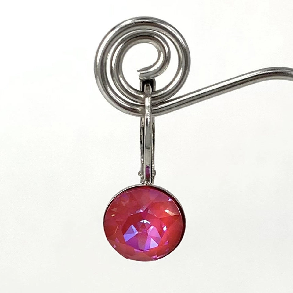 Isa Dambeck 9mm Swarovski Stone Silver Earrings Assorted Colours Earrings