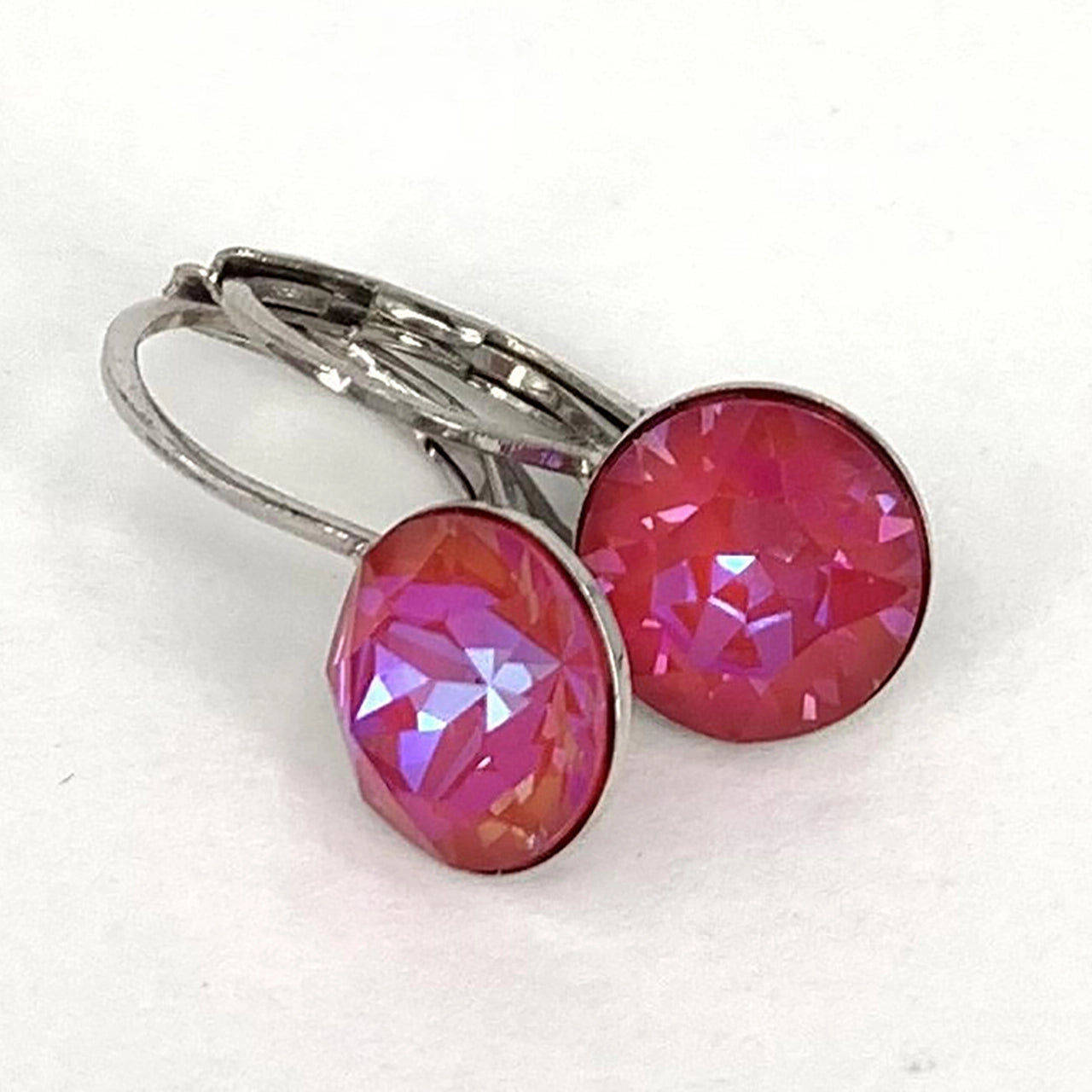 Isa Dambeck 9mm Swarovski Stone Silver Earrings Assorted Colours Earrings